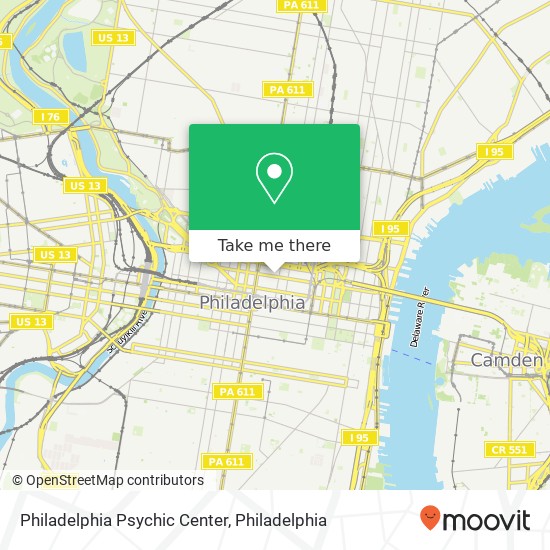 Mapa de Philadelphia Psychic Center