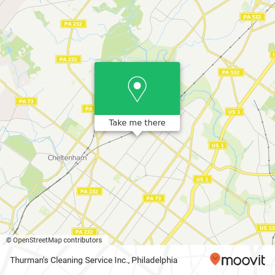 Mapa de Thurman's Cleaning Service Inc.