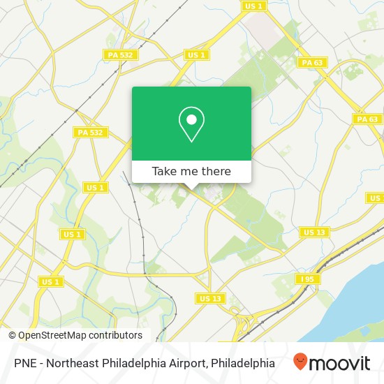 PNE - Northeast Philadelphia Airport map