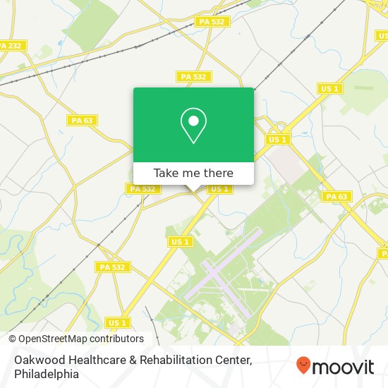 Oakwood Healthcare & Rehabilitation Center map