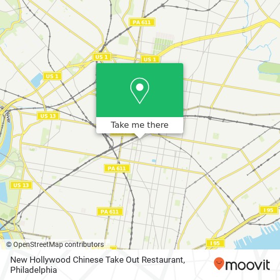 Mapa de New Hollywood Chinese Take Out Restaurant