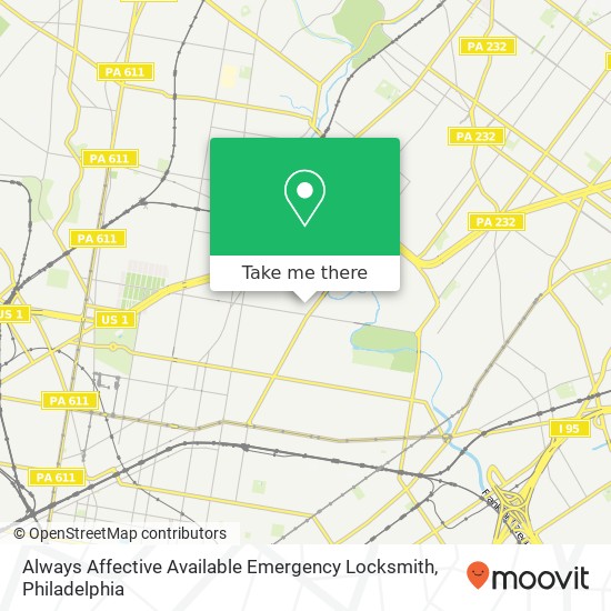 Mapa de Always Affective Available Emergency Locksmith