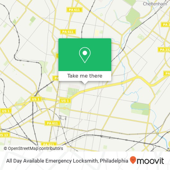 Mapa de All Day Available Emergency Locksmith