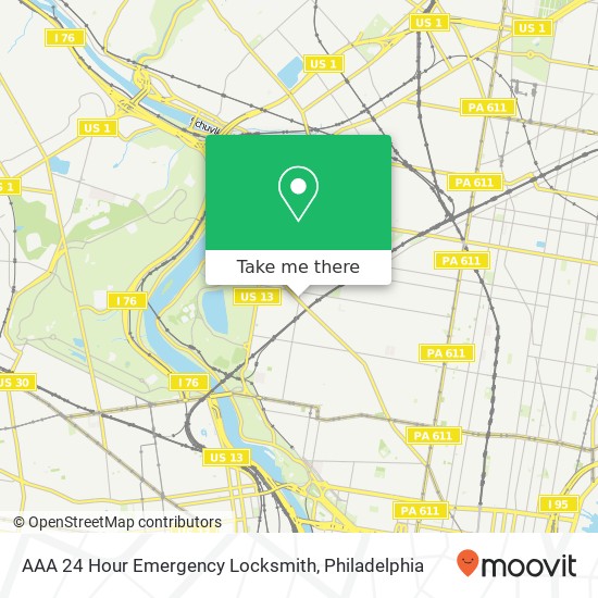 AAA 24 Hour Emergency Locksmith map