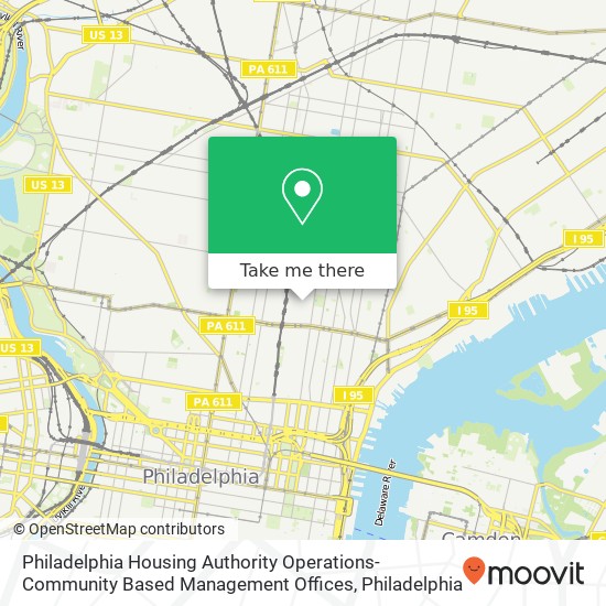 Philadelphia Housing Authority Operations-Community Based Management Offices map