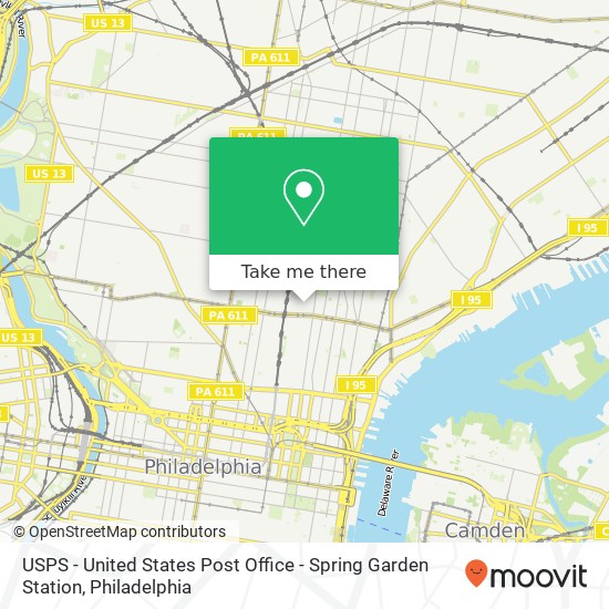 USPS - United States Post Office - Spring Garden Station map