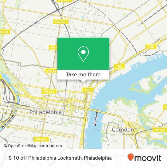 - $ 10 off Philadelphia Locksmith map