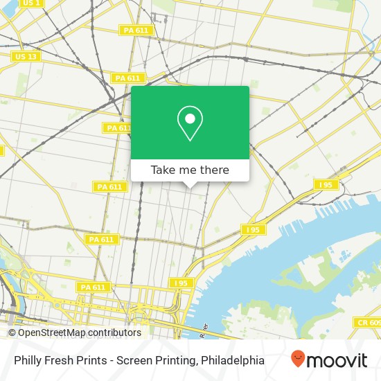 Mapa de Philly Fresh Prints - Screen Printing