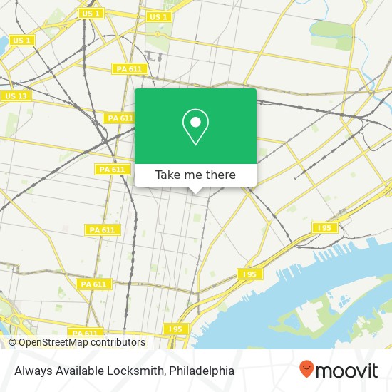 Mapa de Always Available Locksmith