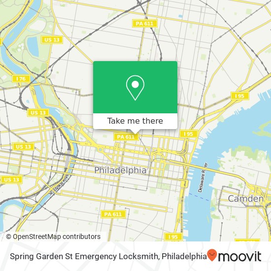 Mapa de Spring Garden St Emergency Locksmith