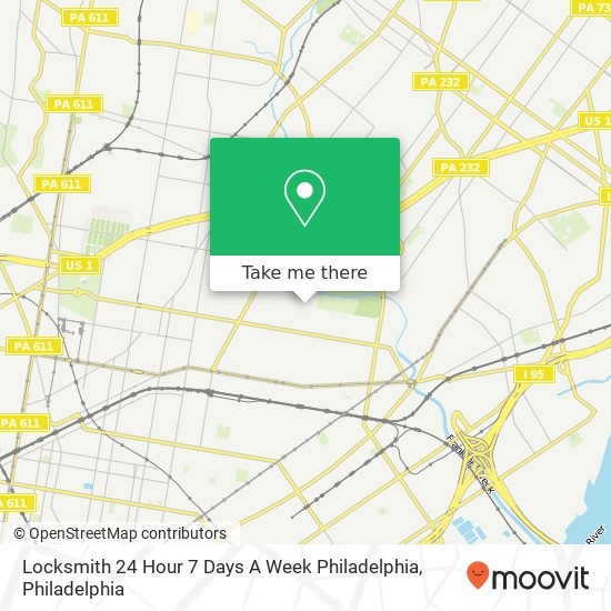 Locksmith 24 Hour 7 Days A Week Philadelphia map