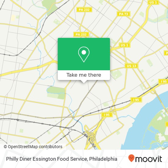 Mapa de Philly Diner Essington Food Service