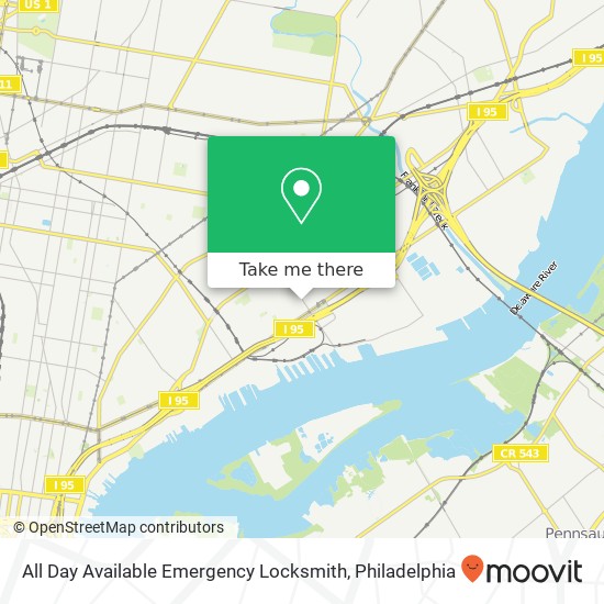 Mapa de All Day Available Emergency Locksmith