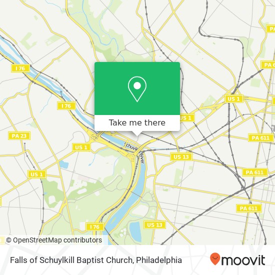 Falls of Schuylkill Baptist Church map