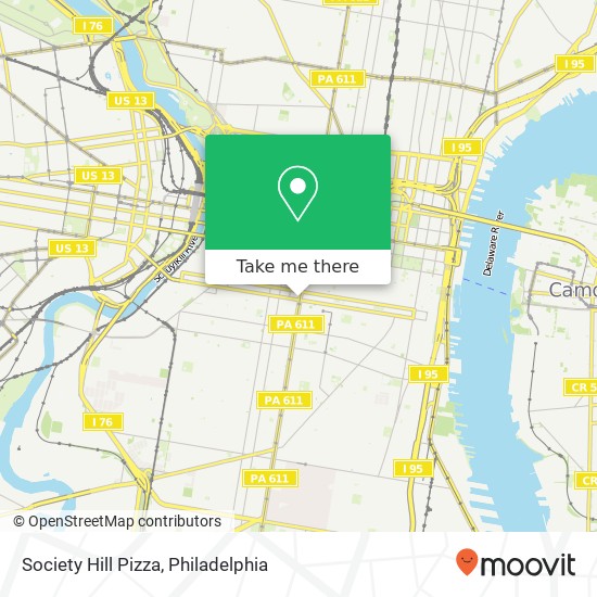 Mapa de Society Hill Pizza