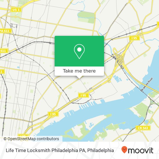 Life Time Locksmith Philadelphia PA map
