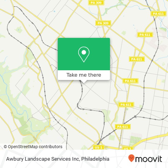 Awbury Landscape Services Inc map