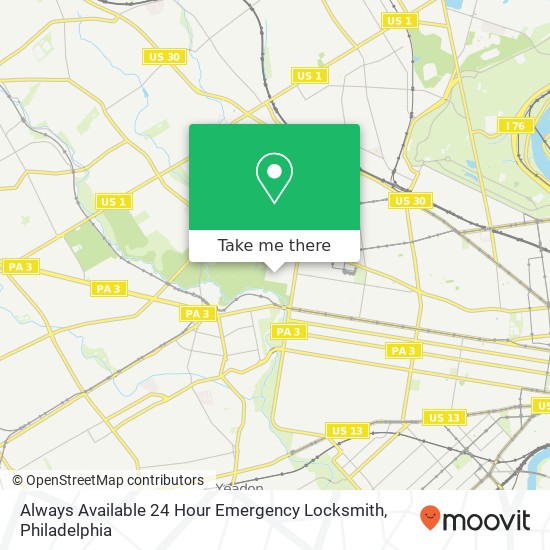 Always Available 24 Hour Emergency Locksmith map