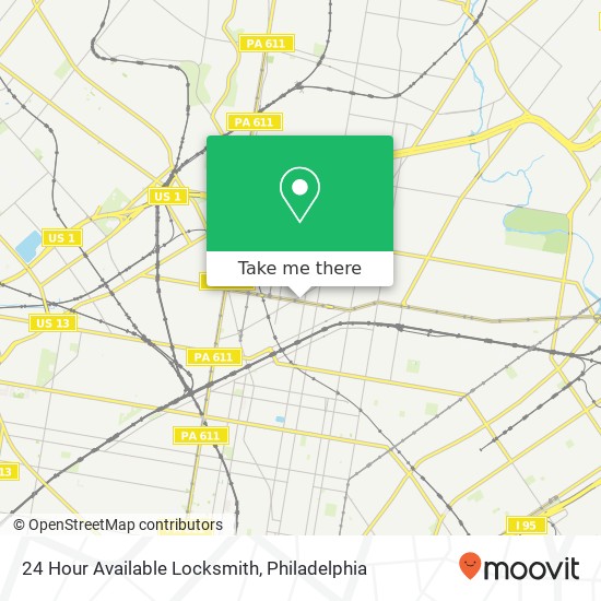 24 Hour Available Locksmith map