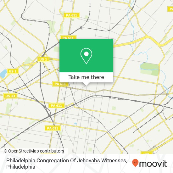 Philadelphia Congregation Of Jehovah's Witnesses map