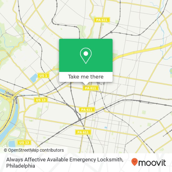 Mapa de Always Affective Available Emergency Locksmith