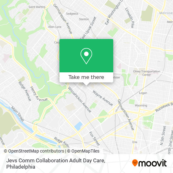 Mapa de Jevs Comm Collaboration Adult Day Care
