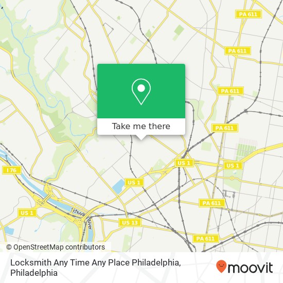 Mapa de Locksmith Any Time Any Place Philadelphia