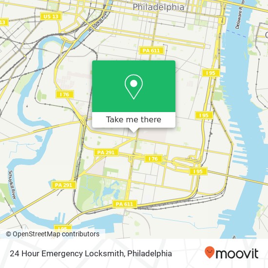 24 Hour Emergency Locksmith map