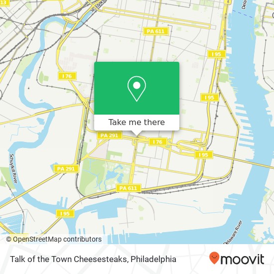 Talk of the Town Cheesesteaks map