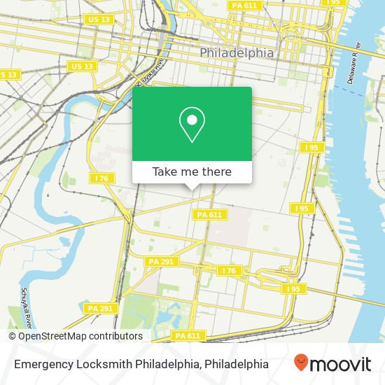 Mapa de Emergency Locksmith Philadelphia