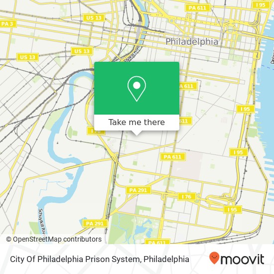 City Of Philadelphia Prison System map