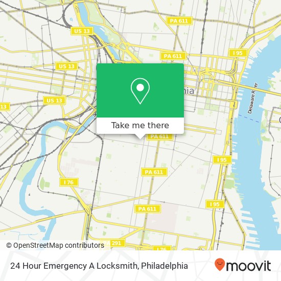 Mapa de 24 Hour Emergency A Locksmith