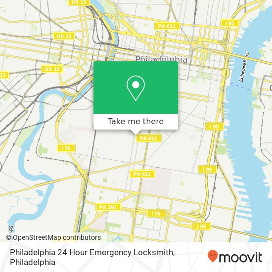 Mapa de Philadelphia 24 Hour Emergency Locksmith