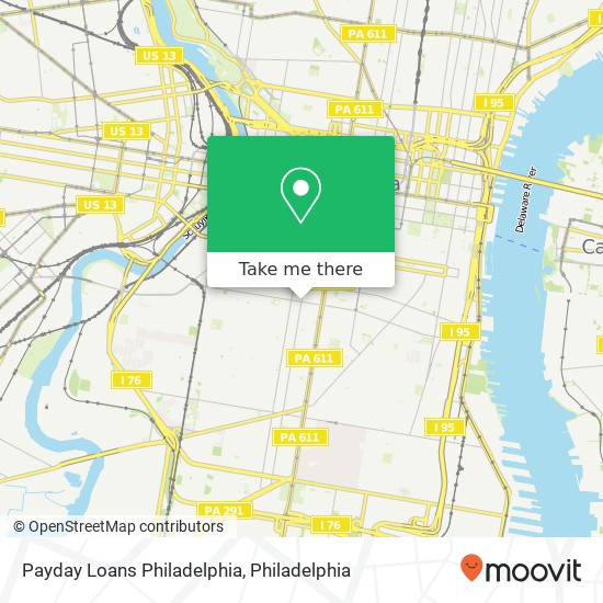 Payday Loans Philadelphia map