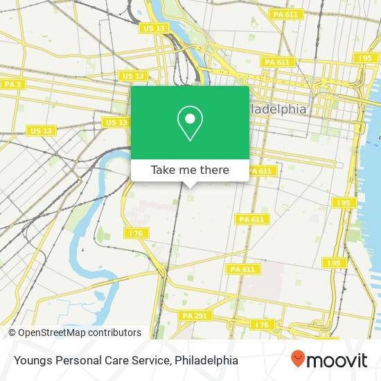 Youngs Personal Care Service map