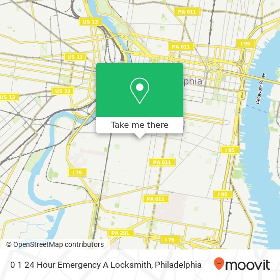 0 1 24 Hour Emergency A Locksmith map