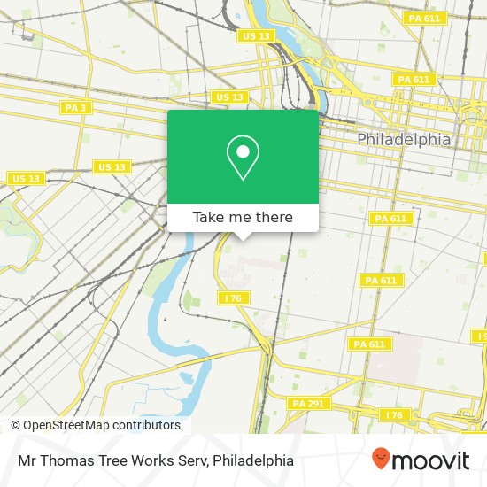 Mr Thomas Tree Works Serv map