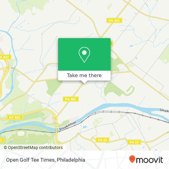 Mapa de Open Golf Tee Times