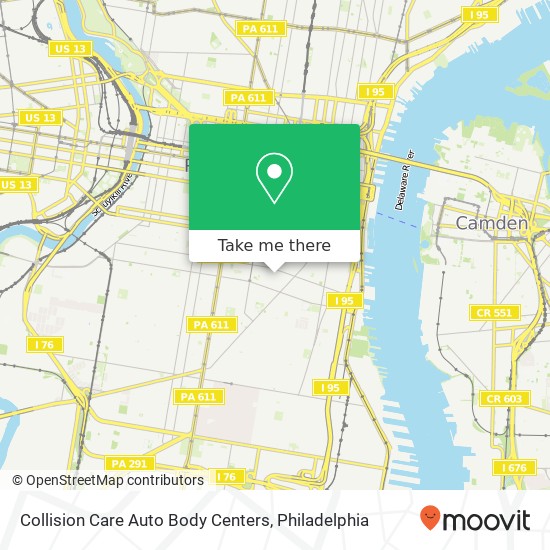 Collision Care Auto Body Centers map