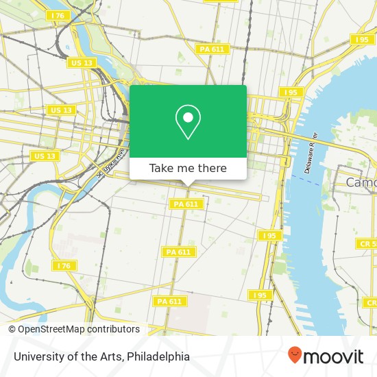 University of the Arts map