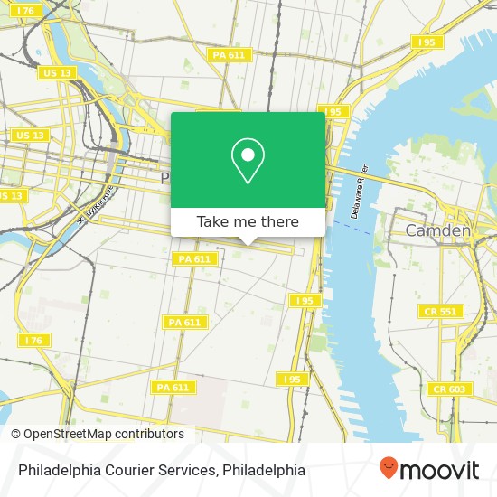 Mapa de Philadelphia Courier Services