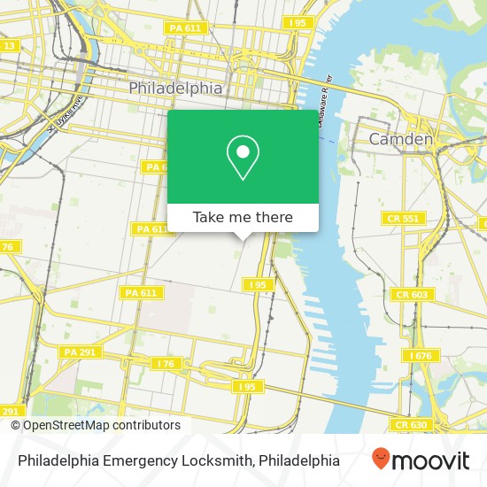 Mapa de Philadelphia Emergency Locksmith