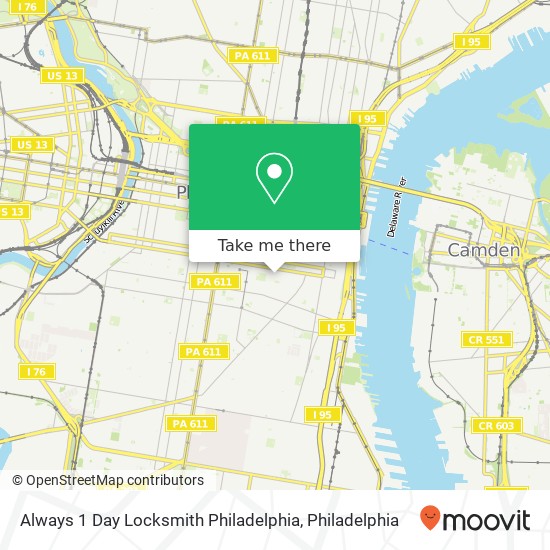Mapa de Always 1 Day Locksmith Philadelphia