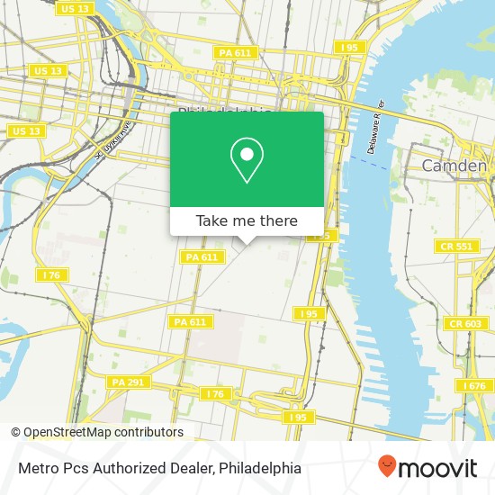 Mapa de Metro Pcs Authorized Dealer