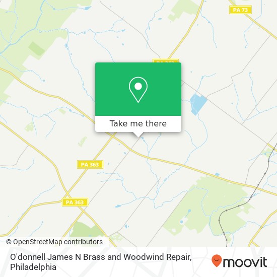 Mapa de O'donnell James N Brass and Woodwind Repair