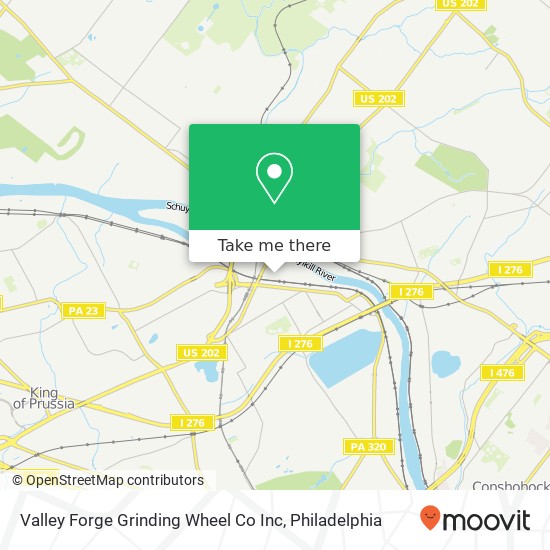 Mapa de Valley Forge Grinding Wheel Co Inc