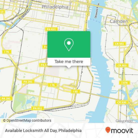 Mapa de Available Locksmith All Day