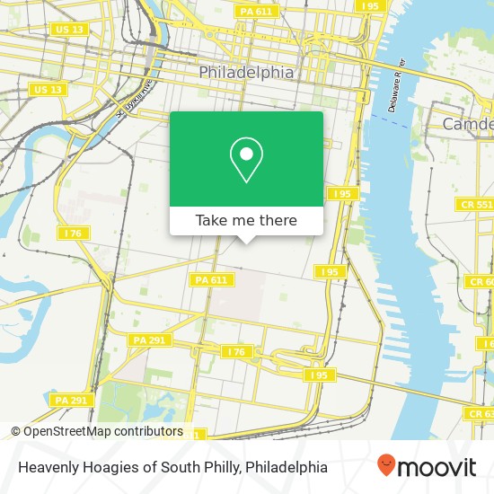 Heavenly Hoagies of South Philly map