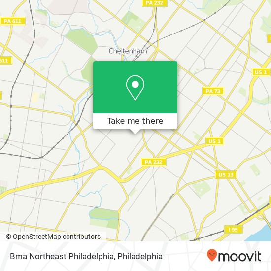 Mapa de Bma Northeast Philadelphia