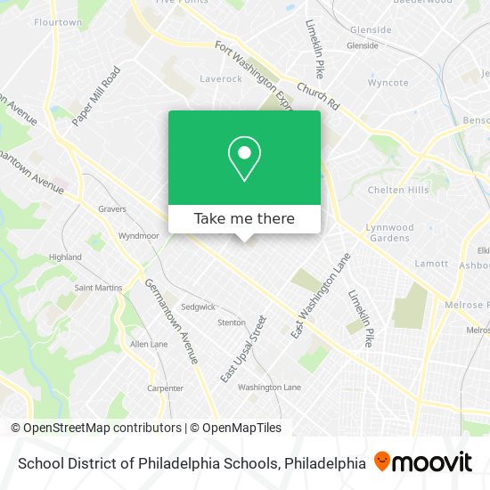 Mapa de School District of Philadelphia Schools